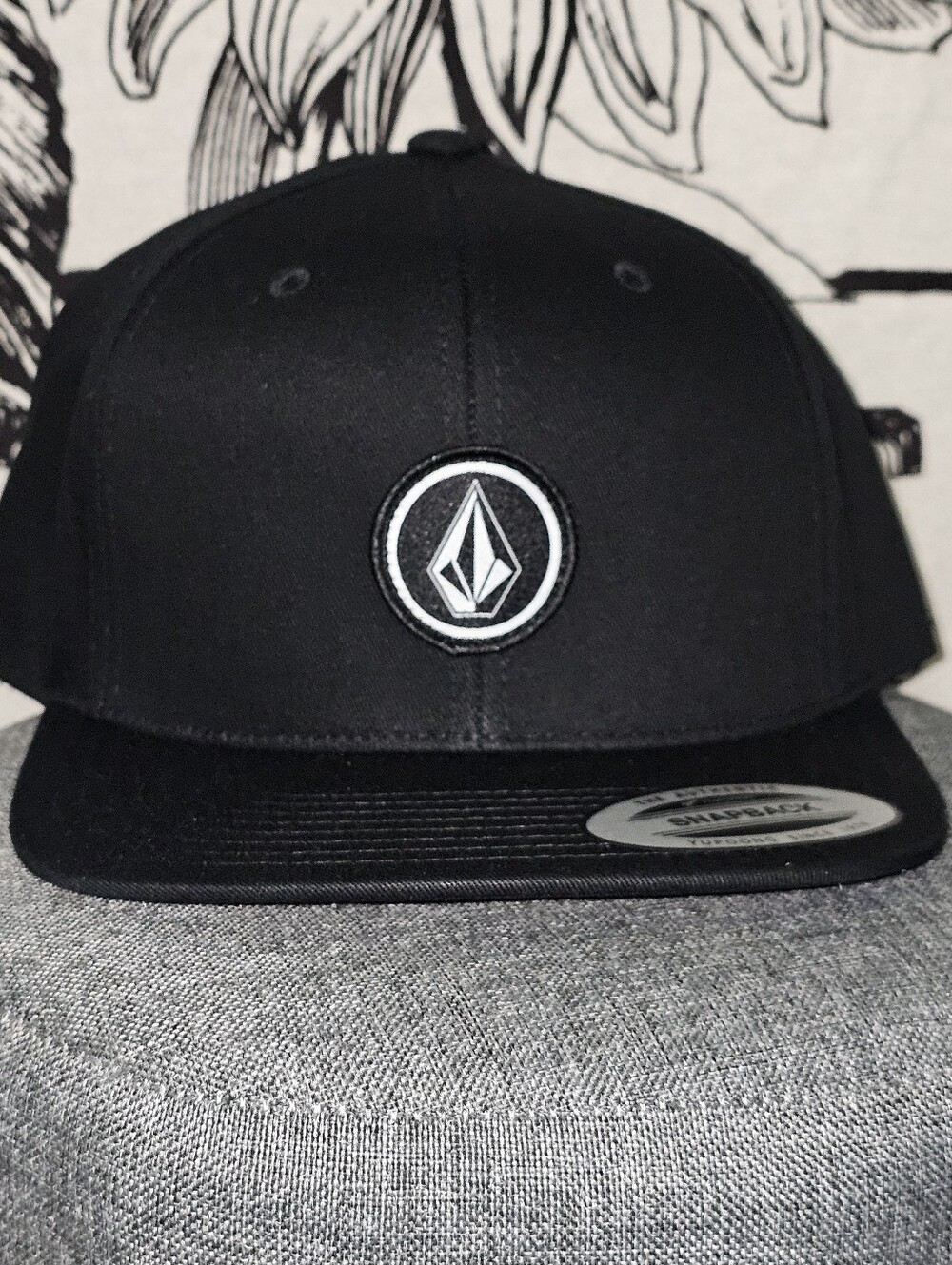 Volcom Men's Quarter Snapback Hat Black Clothing Apparel Snowboarding OSFM